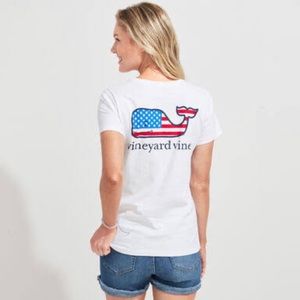 White Vineyard Vine American Flag T-shirt